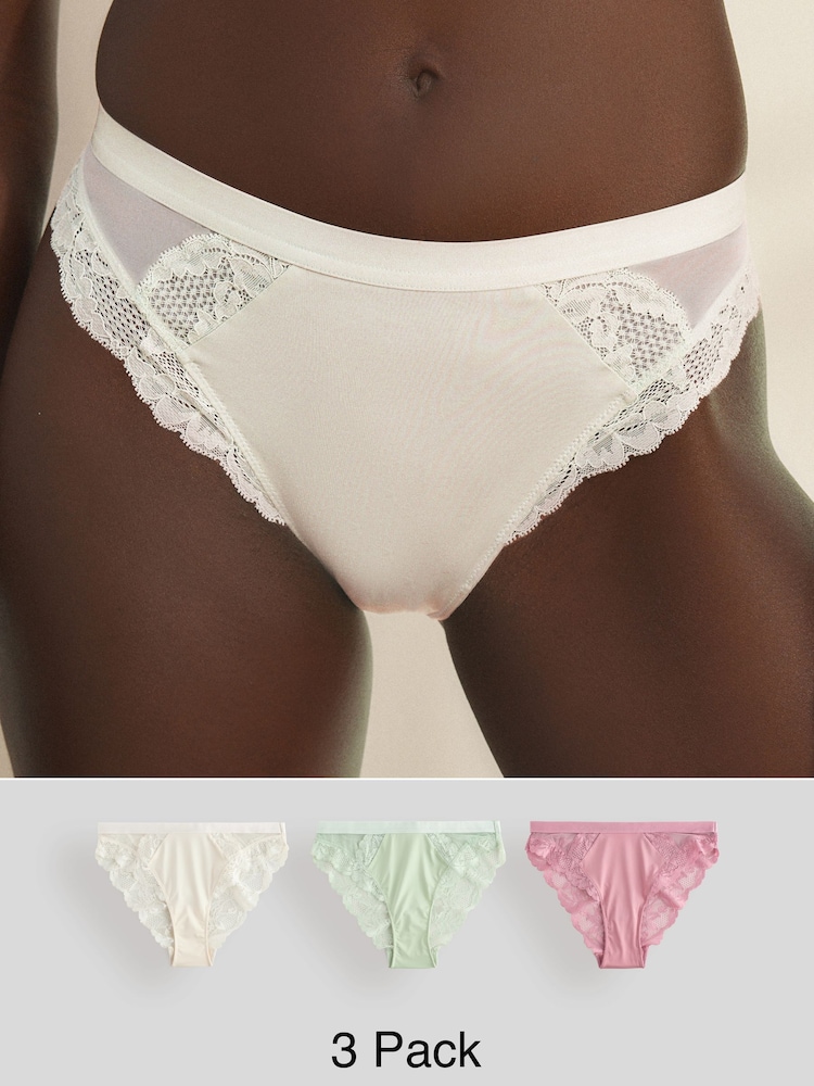 Verde/rosa - Pack de 3 braguitas - Imagen 1 de 14 Verde/rosa - Pack de 3 braguitas - Imagen 1 de 14