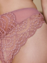 Mauve Purple High Rise High Leg Chloe Lace Knickers - Image 5 of 8