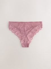 Mauve Purple High Rise High Leg Chloe Lace Knickers - Image 6 of 8