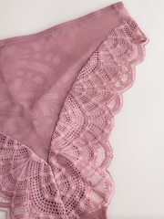 Mauve Purple High Rise High Leg Chloe Lace Knickers - Image 7 of 8