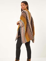 Roman Brown Boucle Patterned Cape - Image 3 of 5