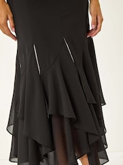Roman Black Diamante Detail Ruffle Skirt - Image 5 of 5