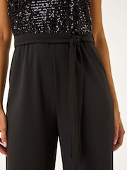 Negro - Roman Contrast Sequin Bodice Jumpsuit - Imagen 6 de 6