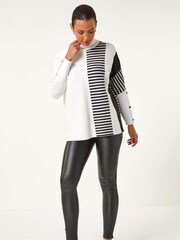 Roman White Stripe Colour Block Jumper - Image 2 of 5
