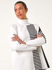 Roman White Stripe Colour Block Jumper - Image 4 of 5