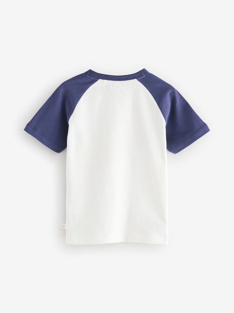 Little Bird by Jools Oliver Navy Rainbow Raglan Short Sleeve T-Shirt - Image 2 of 7