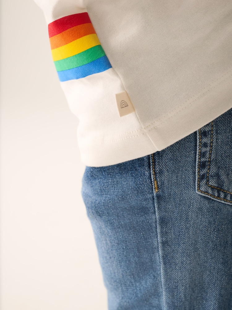 Little Bird by Jools Oliver Green Rainbow Raglan Short Sleeve T-Shirt - Image 7 of 7 Little Bird by Jools Oliver Green Rainbow Raglan Short Sleeve T-Shirt - Image 7 of 7