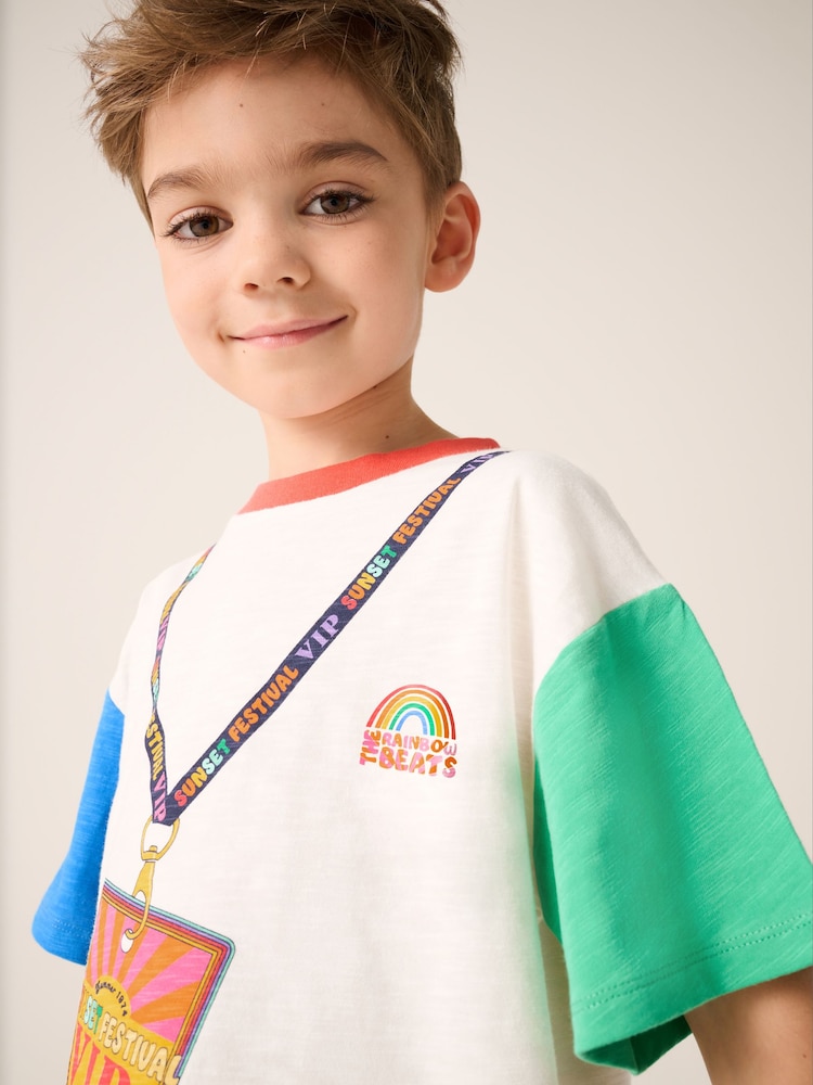 Little Bird by Jools Oliver Multi Oversized Short Sleeve T-Shirt - Image 4 of 6