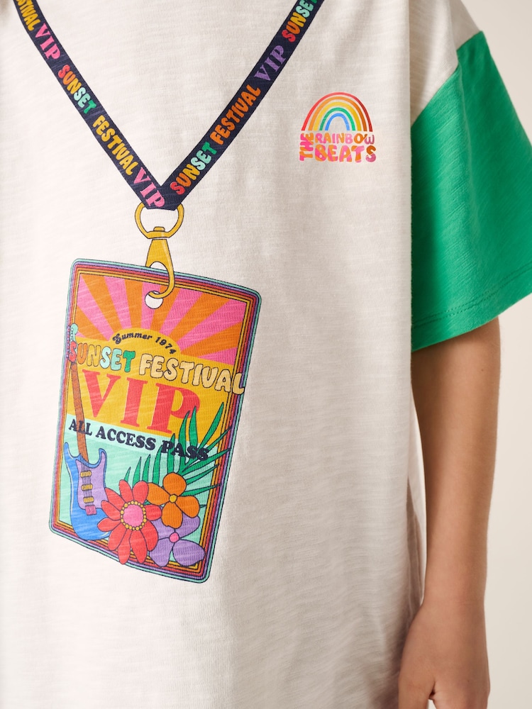 Little Bird by Jools Oliver Multi Oversized Short Sleeve T-Shirt - Image 6 of 6