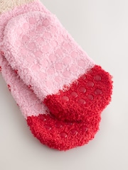 Red/Brown Reindeer Christmas Cosy Ankle Socks - Image 3 of 3