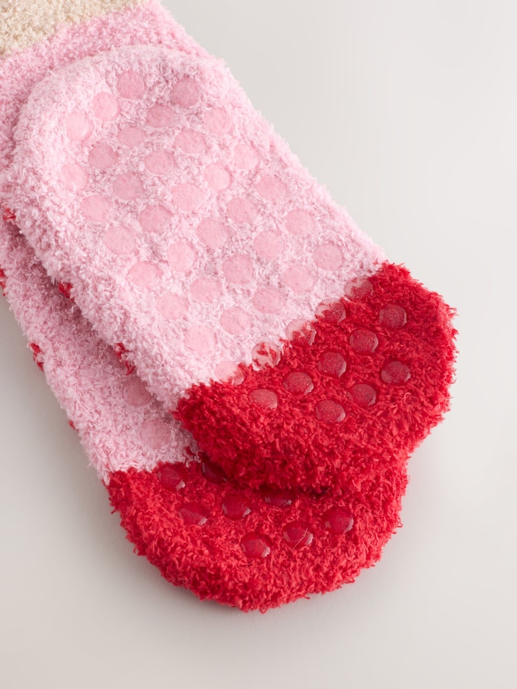 Red/Brown Reindeer Christmas Cosy Ankle Socks - Image 3 of 3
