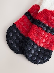 Red Santa Print Christmas Cosy Ankle Socks - Image 3 of 3