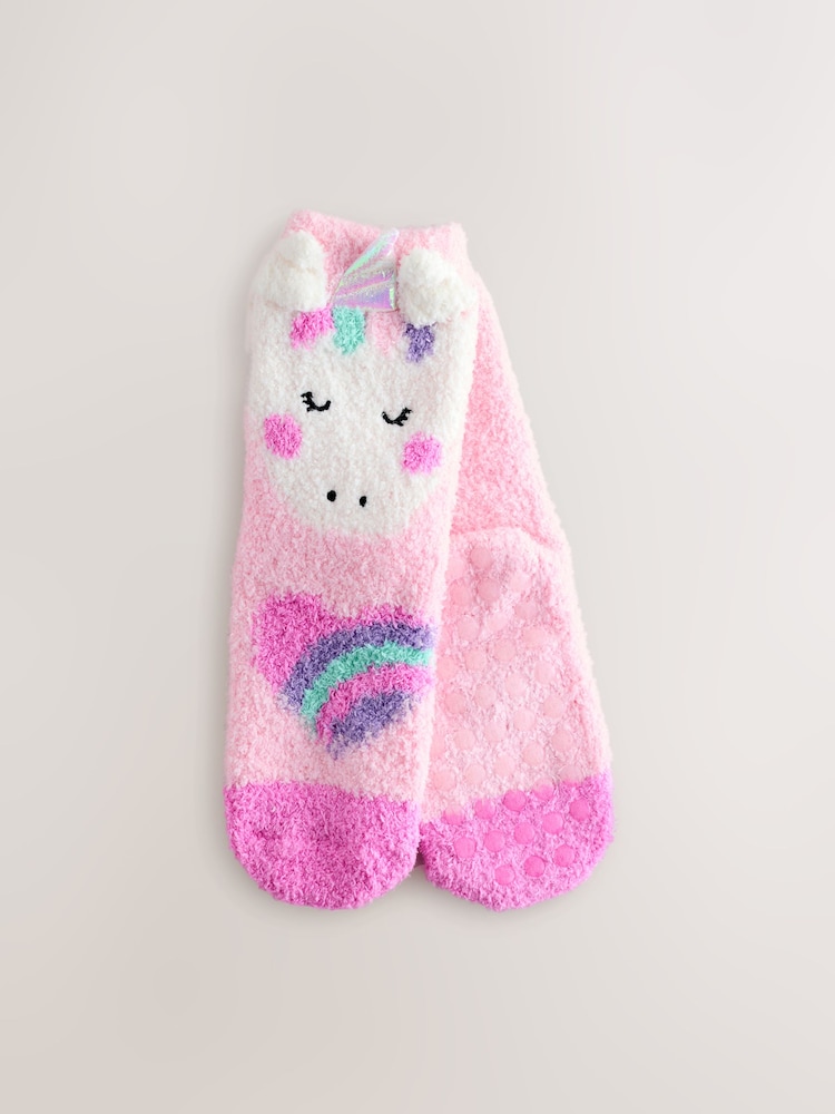 Pink Unicorn Christmas Cosy Ankle Socks - Image 1 of 3