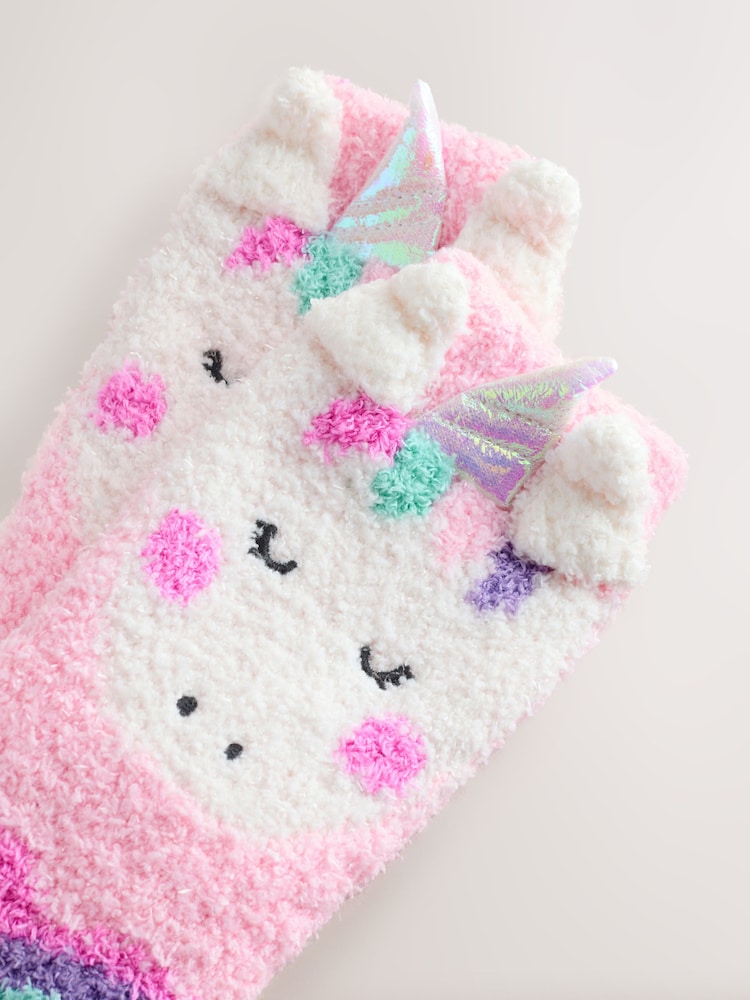 Pink Unicorn Christmas Cosy Ankle Socks - Image 2 of 3