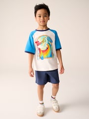 Little Bird by Jools Oliver Blue/White Top and Short Set - Image 1 of 1