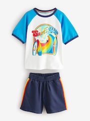 Little Bird by Jools Oliver Blue/White Top and Short Set - Image 10 of 13