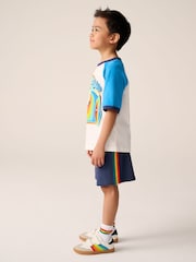 Little Bird by Jools Oliver Blue/White Top and Short Set - Image 3 of 13