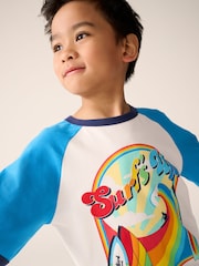 Little Bird by Jools Oliver Blue/White Top and Short Set - Image 6 of 13