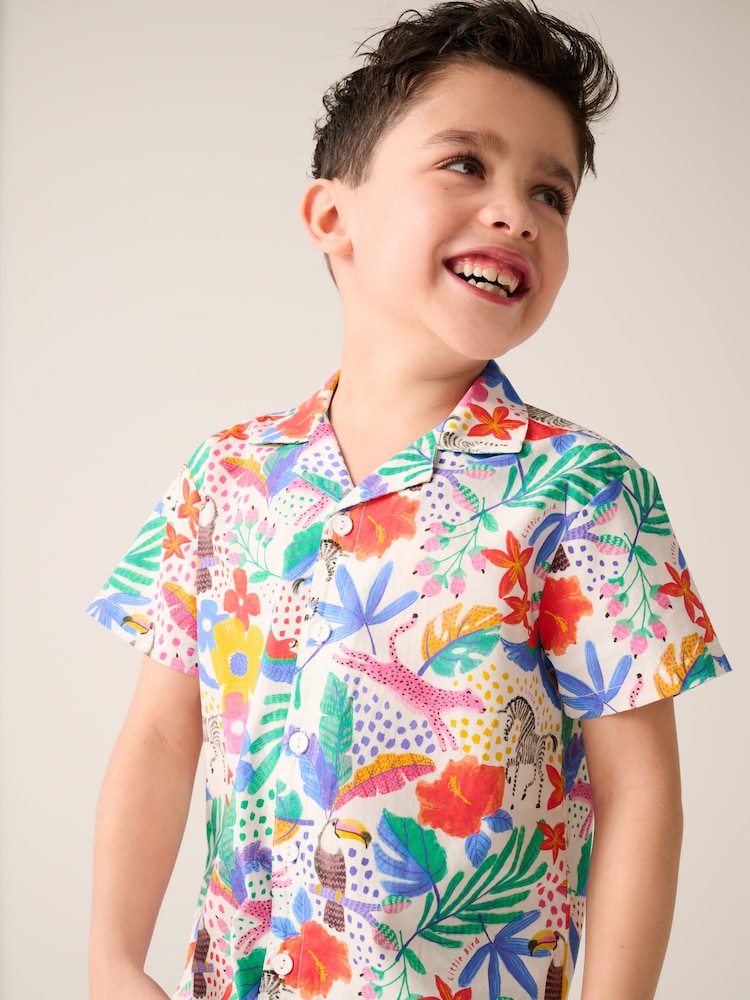 Little Bird by Jools Oliver White Rainbow Safari Shirt - Image 2 of 7