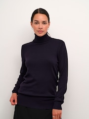 Kaffe Astrid Long Sleeve Regular Fit Roll Neck Jumper - Image 1 of 5
