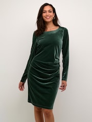 Kaffe Kakelly Velvet Above Knee Length Dress - Image 1 of 5