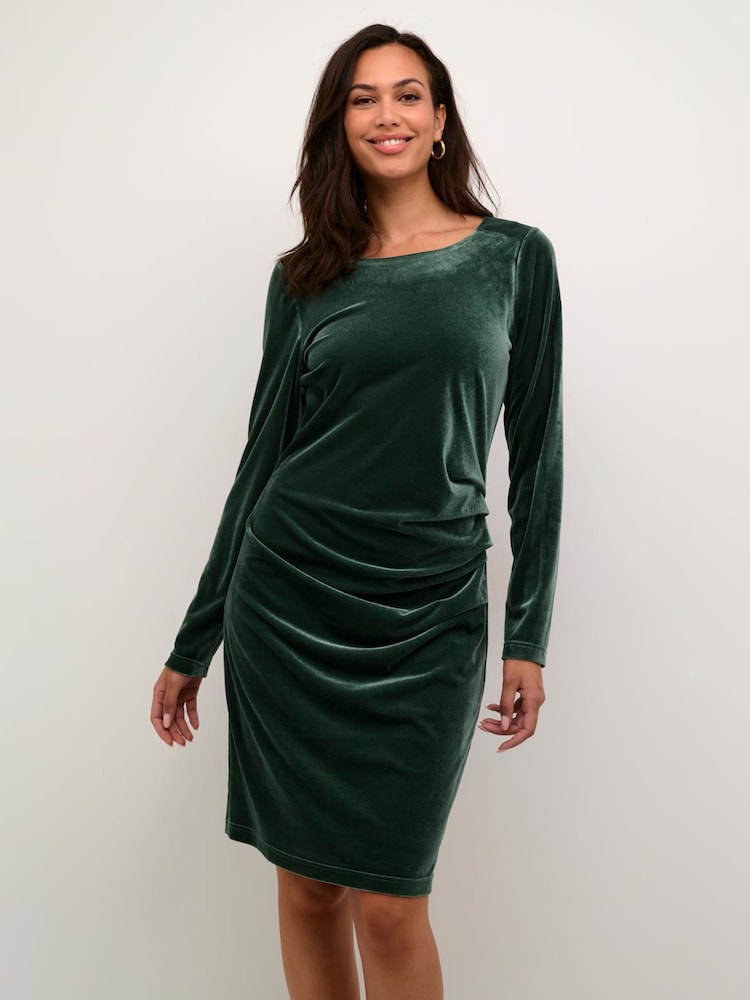 Kaffe Kakelly Velvet Above Knee Length Dress - Image 1 of 5