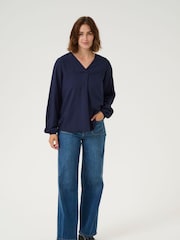 Kaffe KAelsa V-Neck Long Sleeve Blouse - Image 2 of 4