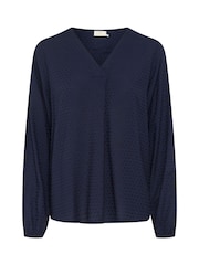 Kaffe KAelsa V-Neck Long Sleeve Blouse - Image 3 of 4