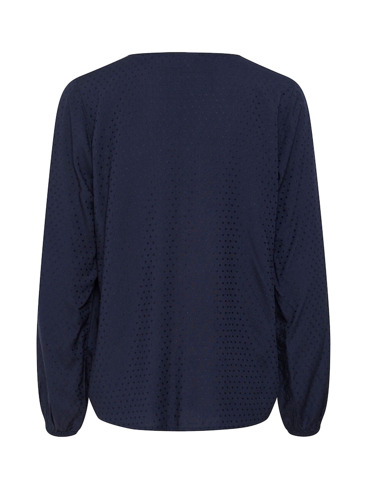 Kaffe KAelsa V-Neck Long Sleeve Blouse - Image 4 of 4