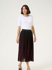 Kaffe Red KAlarke Elastic Waist Midi Skirt - Image 2 of 5