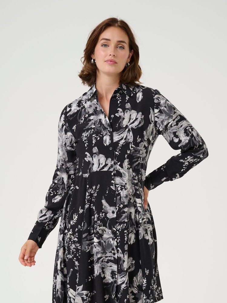 Kaffe KAisa Above Knee Long Sleeve Shirt Dress - Image 1 of 5