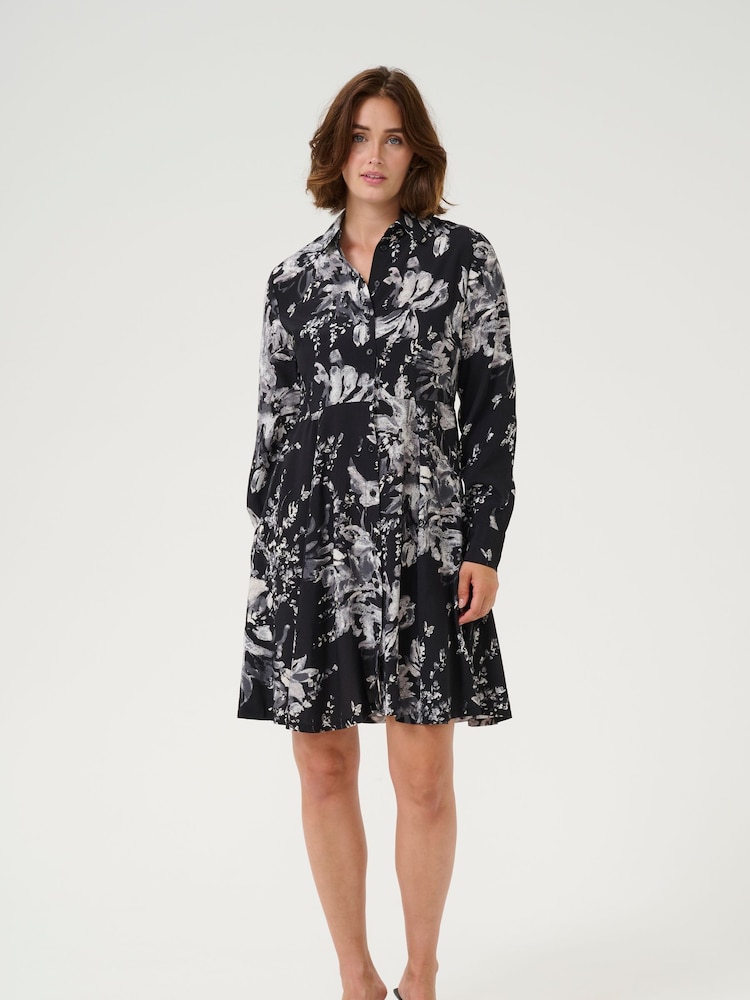 Kaffe KAisa Above Knee Long Sleeve Shirt Dress - Image 2 of 5 Kaffe KAisa Above Knee Long Sleeve Shirt Dress - Image 2 of 5