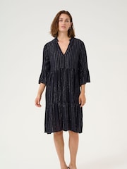 Kaffe Liv Pinstripe Dress - Image 2 of 5
