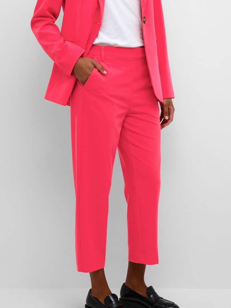 Kaffe Kasakura HW Cropped Relaxed Fit High Waist Length Regular Leg Trousers - Image 1 of 5