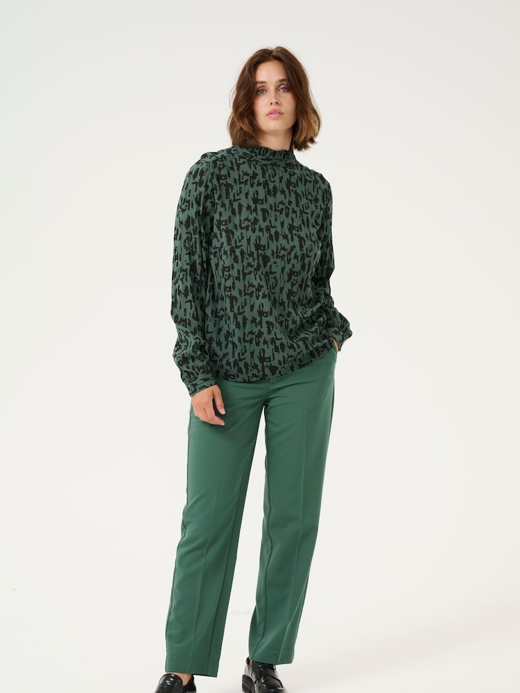 Kaffe KAluna High Neck Regular Fit Black Blouse - Image 2 of 5