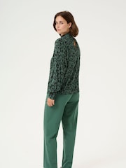 Kaffe KAluna High Neck Regular Fit Black Blouse - Image 3 of 5