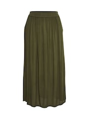 Kaffe Sally Elastic Waist Maxi Green Skirt - Image 4 of 5