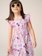 Little Bird by Jools Oliver Lilac Purple Sunglasses Frilled Sleeve Tiered Dress - Image 2 of 8