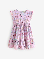 Little Bird by Jools Oliver Lilac Purple Sunglasses Frilled Sleeve Tiered Dress - Image 5 of 8