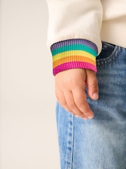 Little Bird by Jools Oliver Multi Rainbow Love Sweatshirt - Image 14 of 21