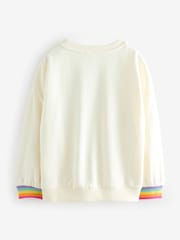 Little Bird by Jools Oliver Multi Rainbow Love Sweatshirt - Image 16 of 21