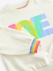 Little Bird by Jools Oliver Multi Rainbow Love Sweatshirt - Image 17 of 21