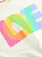 Little Bird by Jools Oliver Multi Rainbow Love Sweatshirt - Image 19 of 21