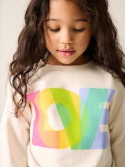 Little Bird by Jools Oliver Multi Rainbow Love Sweatshirt - Image 2 of 21