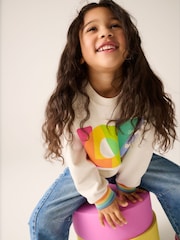 Little Bird by Jools Oliver Multi Rainbow Love Sweatshirt - Image 3 of 21