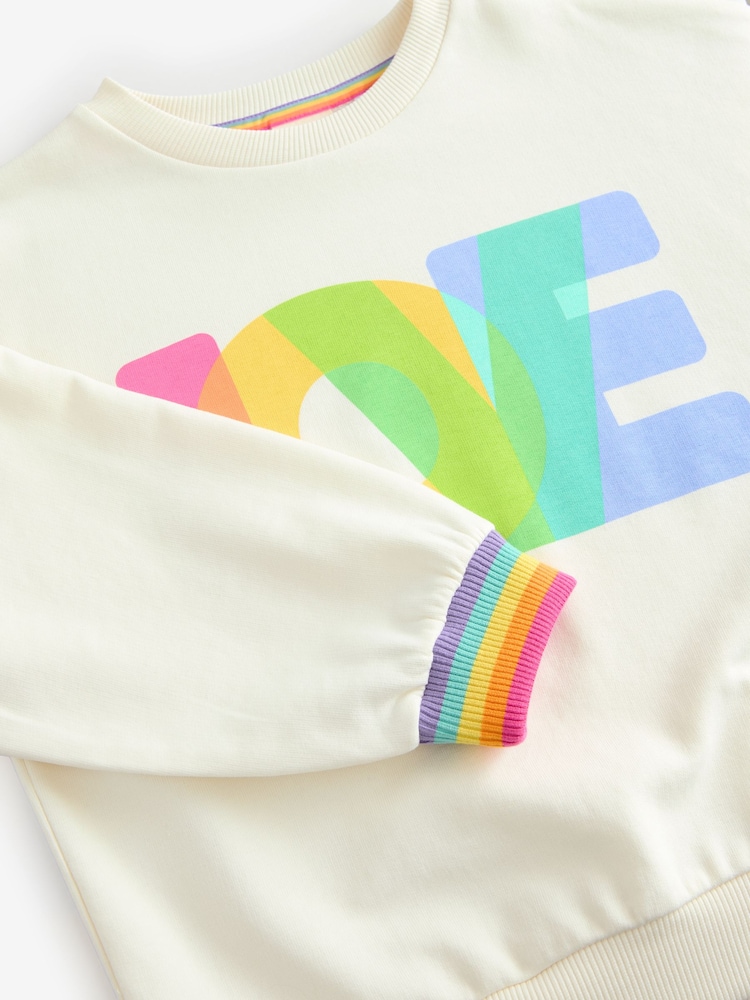 Little Bird by Jools Oliver Multi Rainbow Love Sweatshirt - Image 7 of 7 Little Bird by Jools Oliver Multi Rainbow Love Sweatshirt - Image 7 of 7
