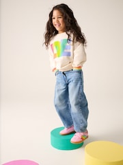 Little Bird by Jools Oliver Multi Rainbow Love Sweatshirt - Image 9 of 21