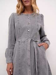 Cream Grey Classic Denim Midi Dress - Image 2 of 6