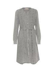 Cream Grey Classic Denim Midi Dress - Image 5 of 6