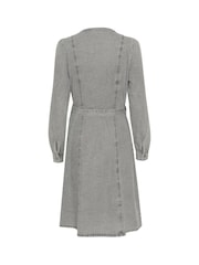 Cream Grey Classic Denim Midi Dress - Image 6 of 6